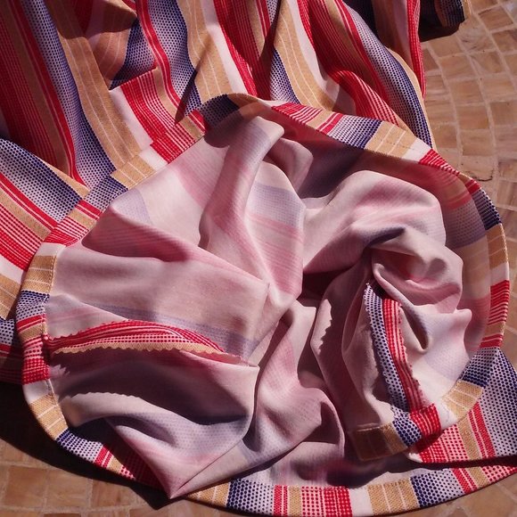 70s Ample Togs Raglan SSL Top Sz-L Striped Polyest - Picture 8 of 10